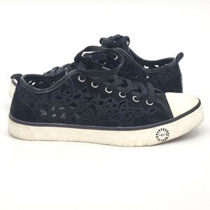 UGG Evera Cut Out Sneakers Shoes Womens Size 6 Black Suede Fairy Grunge Goth